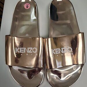 Kenzo Women's Rose Gold Slides NWOB Sz 9